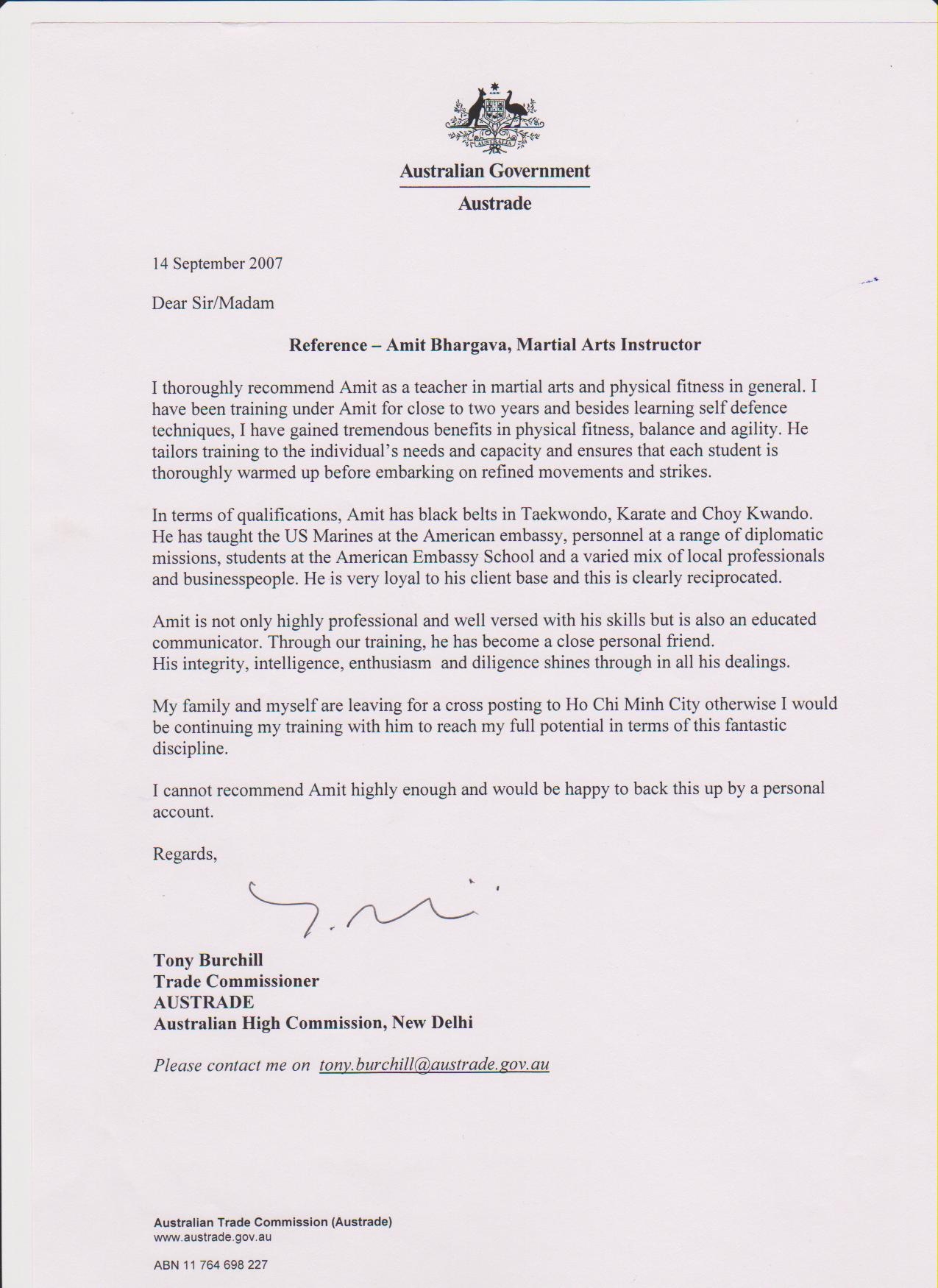 Austrade Letter